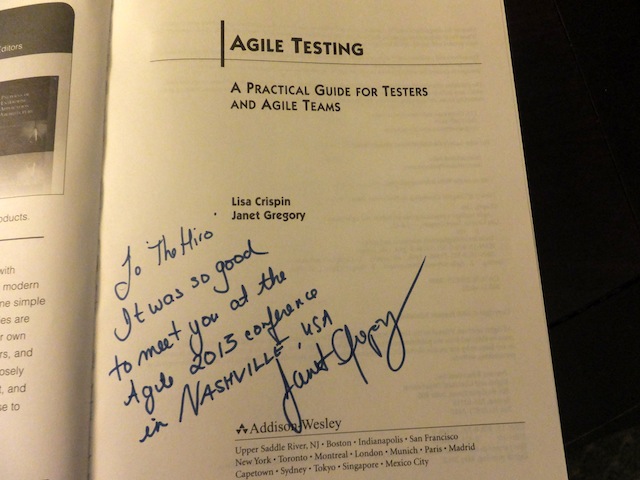 Agile2013_JanetGregoryさんのサイン